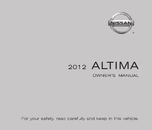 Nissan Altima 2012 MY. Owner&#39;s Manual