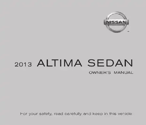 Nissan Altima 2013 MY. Owner&#39;s Manual
