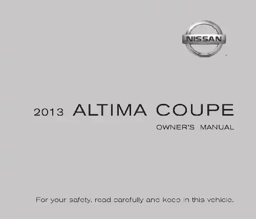 Nissan Altima Coupe 2013 MY. Owner&#39;s Manual