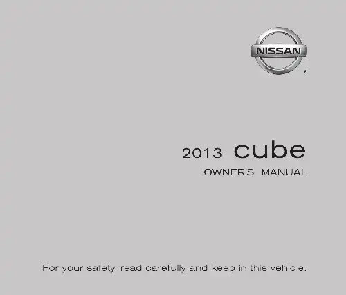 Nissan Cube 2013 MY. Owner&#39;s Manual
