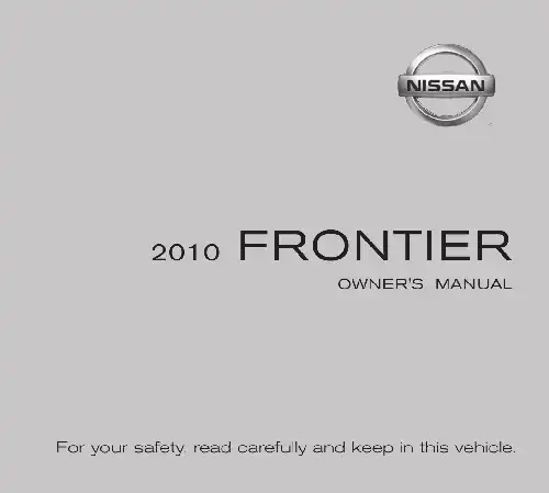 Nissan Frontier 2010 MY. Owner&#39;s Manual