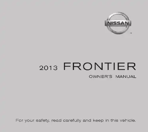 Nissan Frontier 2013 MY. Owner&#39;s Manual