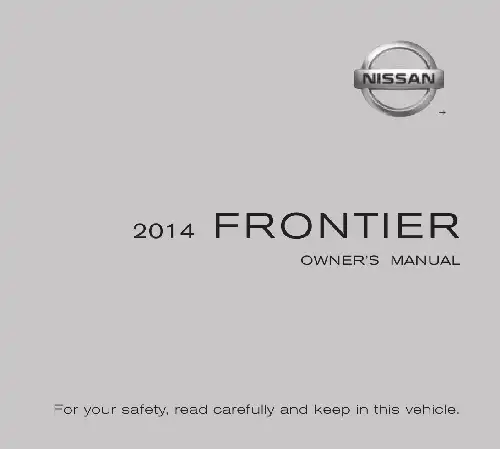 Nissan Frontier 2014 MY. Owner&#39;s Manual