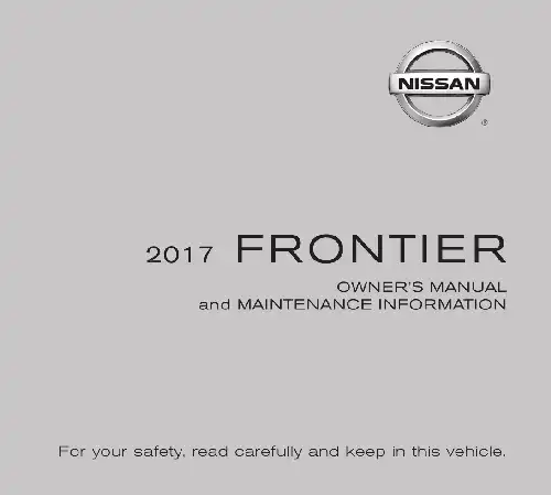 Nissan Frontier 2017 MY. Owner&#39;s Manual