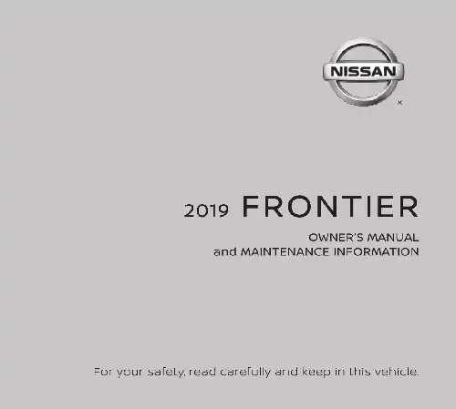 Nissan Frontier 2019 MY. Owner&#39;s Manual