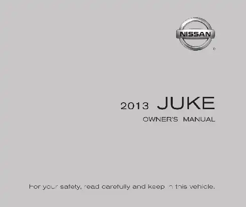 Nissan Juke 2013 MY. Owner&#39;s Manual