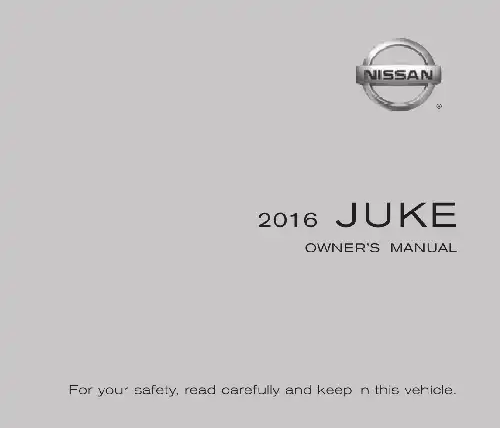 Nissan Juke 2016 MY. Owner&#39;s Manual