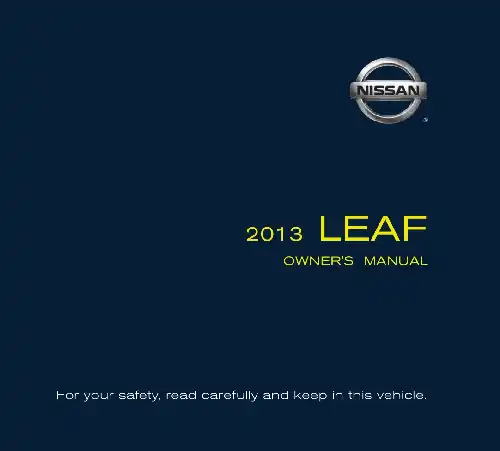 Nissan Leaf 2013 MY. Owner&#39;s Manual