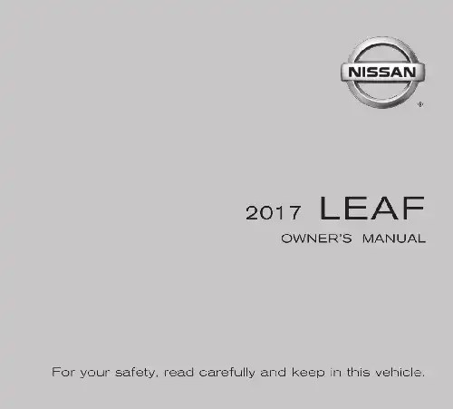 Nissan Leaf 2017 MY. Owner&#39;s Manual