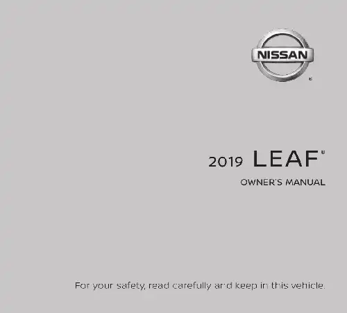 Nissan Leaf 2019 MY. Owner&#39;s Manual