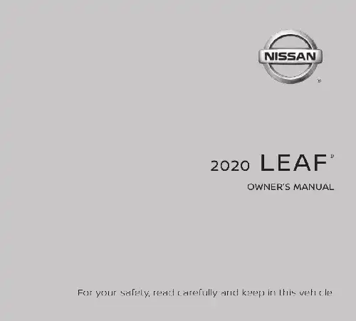 Nissan Leaf 2020 MY. Owner&#39;s Manual