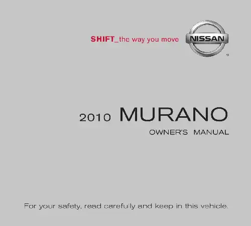 Nissan Murano 2010 MY. Owner&#39;s Manual