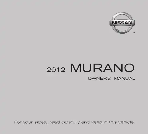 Nissan Murano 2012 MY. Owner&#39;s Manual