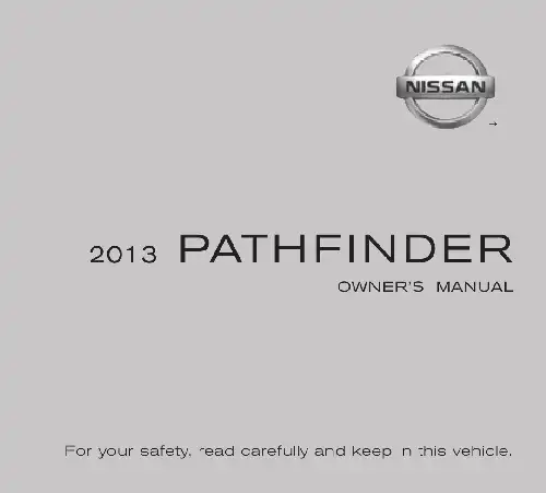 Nissan Pathfinder 2013 MY. Owner&#39;s Manual
