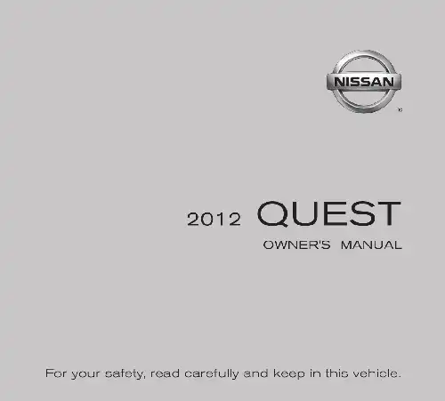 Nissan Quest 2012 MY. Owner&#39;s Manual