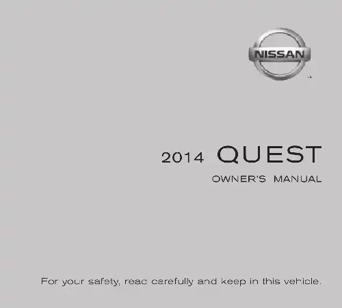 Nissan Quest 2014 MY. Owner&#39;s Manual