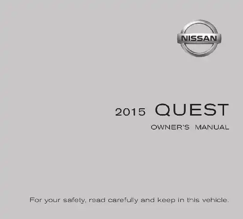 Nissan Quest 2015 MY. Owner&#39;s Manual