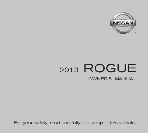Nissan Rogue 2013 MY. Owner&#39;s Manual