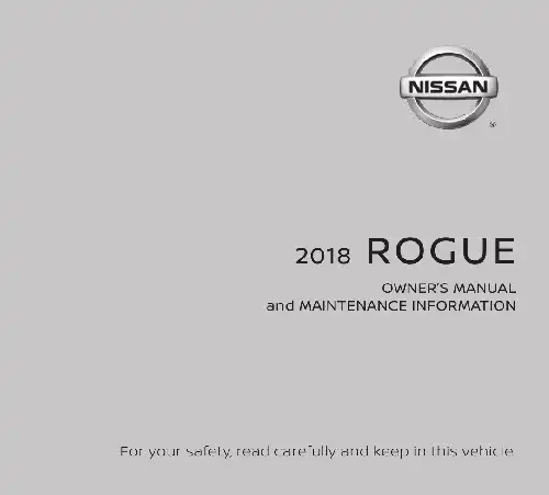 Nissan Rogue 2018 MY. Owner&#39;s Manual and Maintenance Information