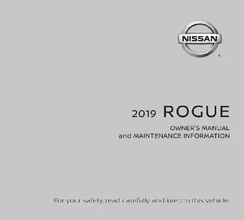 Nissan Rogue 2019 MY. Owner&#39;s Manual and Maintenance Information