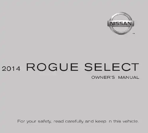 Nissan Rogue Select 2014 MY. Owner&#39;s Manual