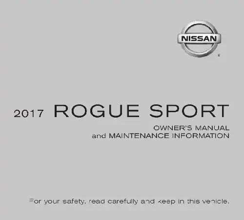 Nissan Rogue Sport 2017 MY. Owner&#39;s Manual