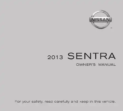 Nissan Sentra 2013 MY. Owner&#39;s Manual