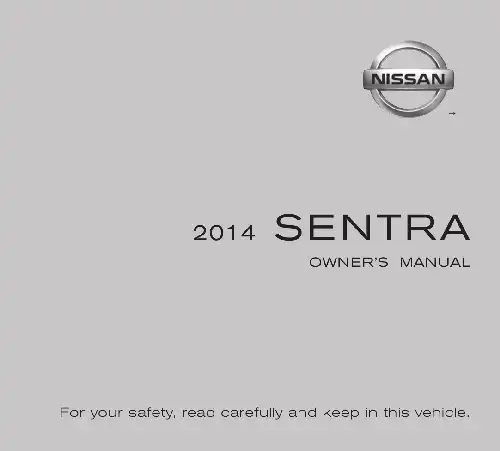 Nissan Sentra 2014 MY. Owner&#39;s Manual