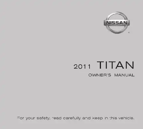 Nissan Titan 2011 MY. Owner&#39;s Manual