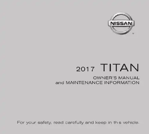Nissan Titan 2017 MY. Owner&#39;s Manual