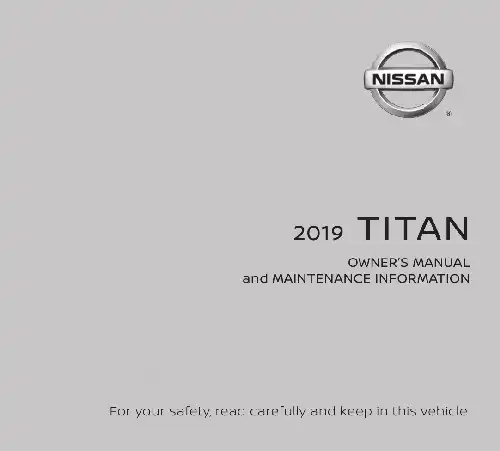 Nissan Titan 2019 MY. Owner&#39;s Manual