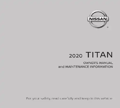 Nissan Titan 2020 MY. Owner&#39;s Manual
