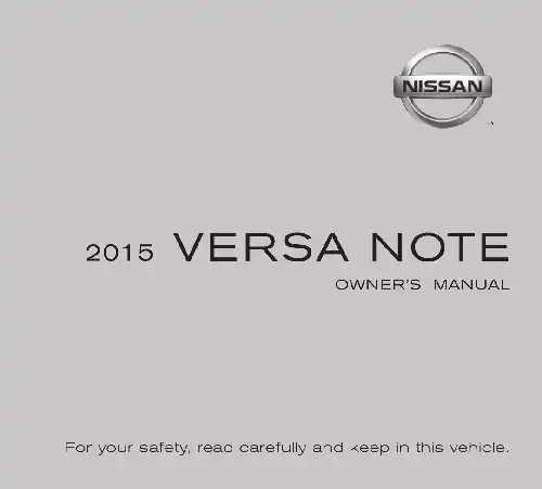 Nissan Versa Note 2015 MY. Owner&#39;s Manual