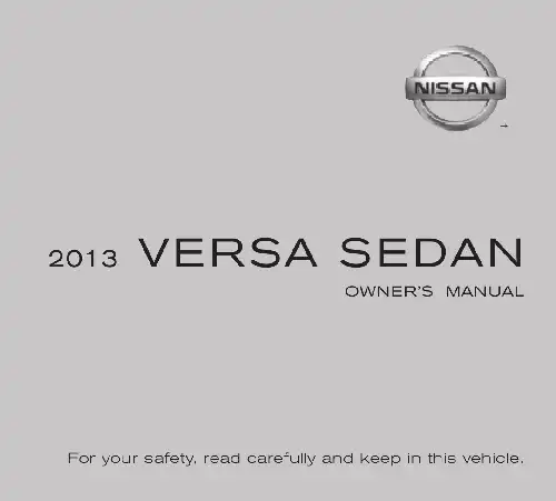 Nissan Versa Sedan 2013 MY. Owner&#39;s Manual