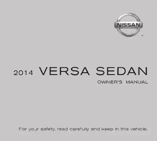 Nissan Versa Sedan 2014 MY. Owner&#39;s Manual