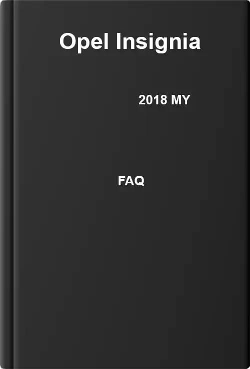 Opel Insignia 2018 MY. FAQ