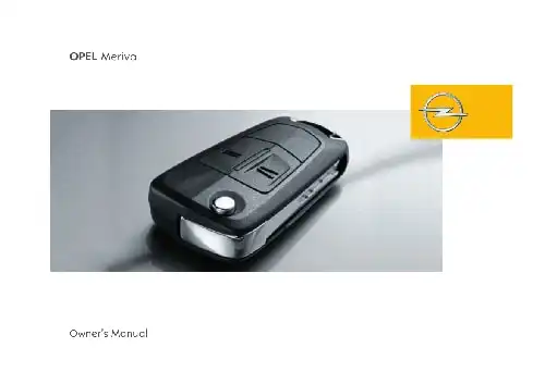 Opel Meriva 2010 MY. Owner&#39;s Manual