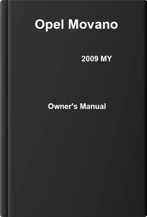 Opel Movano 2009 MY. Owner&#39;s Manual