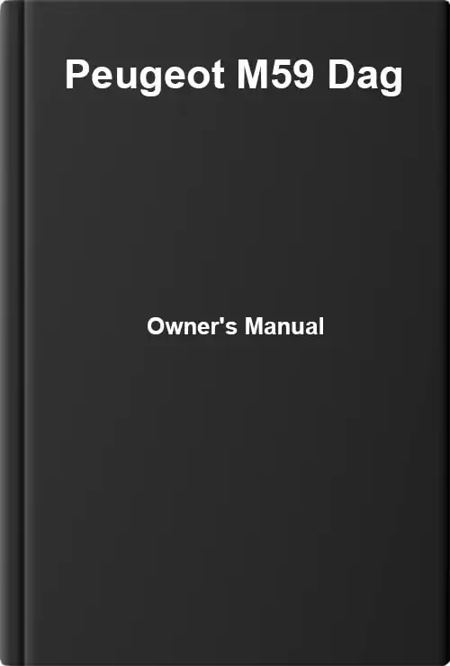 Peugeot M59 Dag. Owner&#39;s Manual