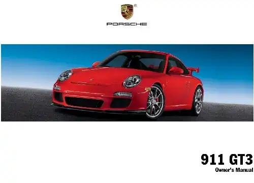 Porsche 911 GT3 2010 MY. Owner&#39;s Manual