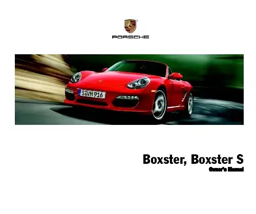 Porsche Boxster, Boxter S 2010 MY. Owner&#39;s Manual