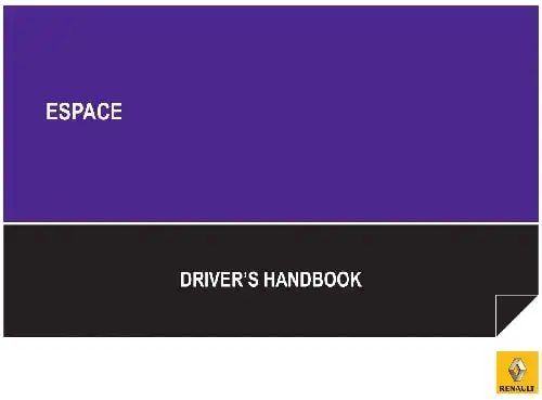 Renault Espace 2015 MY. Driver&#39;s Handbook