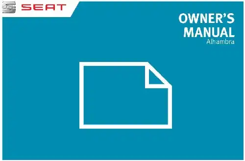 Seat Alhambra 2013 MY. Owner&#39;s Manual