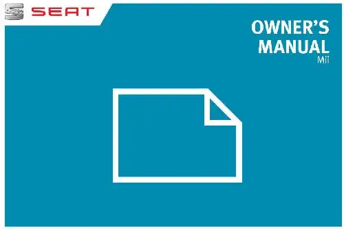 Seat Mii 2014 MY. Owner&#39;s Manual