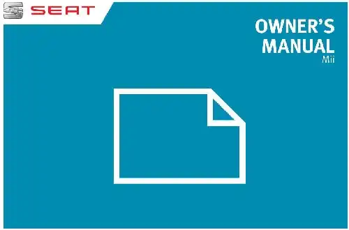 Seat Mii 2015 MY. Owner&#39;s Manual