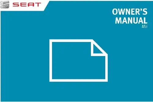 Seat Mii 2016 MY. Owner&#39;s Manual