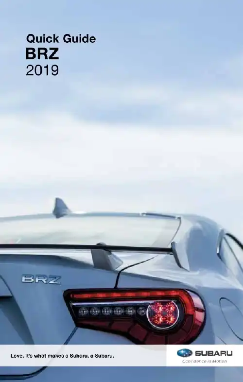 Subaru BRZ 2019 MY. Quick Guide