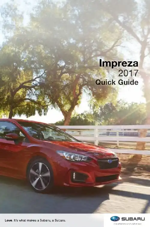 Subaru Impreza 2017 MY. Quick Guide