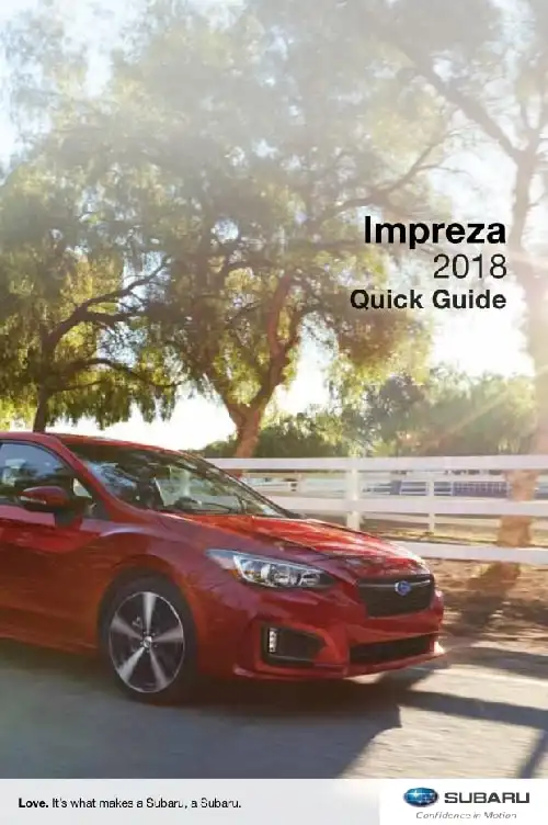 Subaru Impreza 2018 MY. Quick Guide