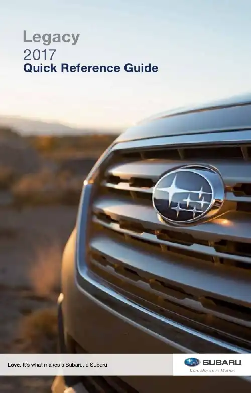 Subaru Legacy 2017 MY. Quick Guide